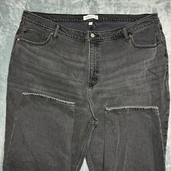 Abercrombie Fitch 90s Straight Ultra High Rise Jeans Charcoal Gray Womens 37/24R - Picture 4 of 8